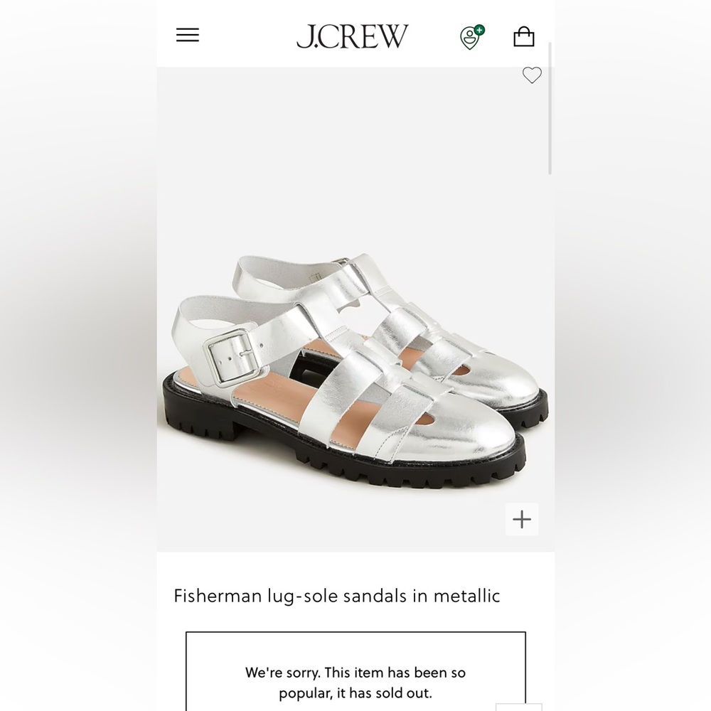 Fisherman lug-sole sandals in metallic